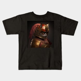 Samurai Cat Portrait Kids T-Shirt